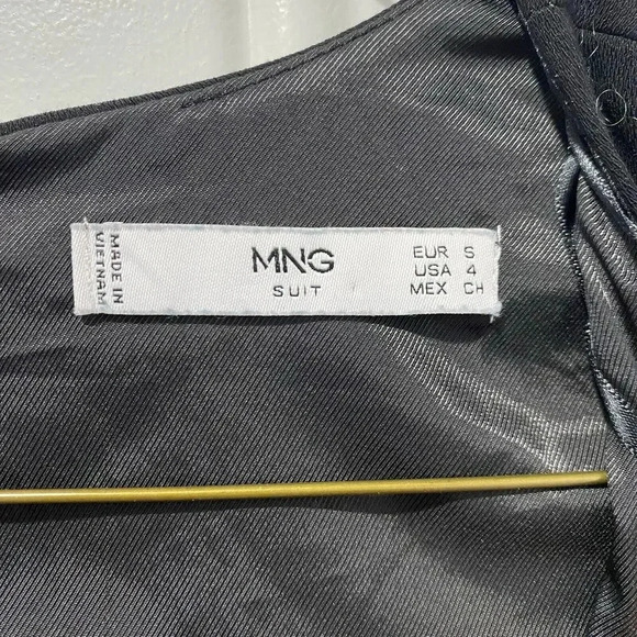 MNG MANGO Women's Black Capiz Button Wrap Dress EUR S USA 4 back zip S - Picture 7 of 10